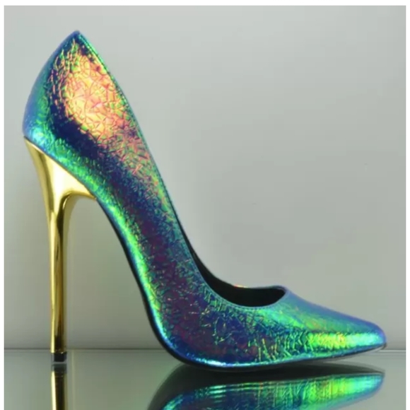 Privileged Shoes - PRIVILEGED Verge Iridescent Mermaid Blue/Gold Pump